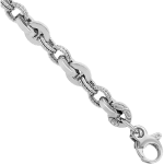 14K Solid White Gold Link Chain Bracelet