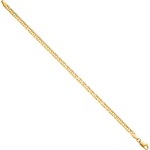 10K Solid Yellow Gold 5.25mm Concave Mariner Link Chain Bracelet