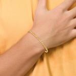 10K Solid Yellow Gold 5.25mm Concave Mariner Link Chain Bracelet