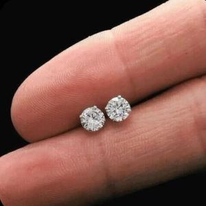 Lab Created 2 Ct Round Cut White Gold Earrings