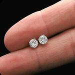 Lab Created 2 Ct Round Cut White Gold Earrings