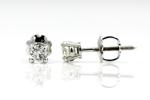 Round Cut Diamond Stud Earrings in 14K White Gold