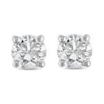 Natural Diamond Stud Earrings in 14K Gold