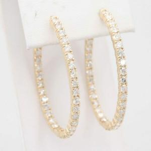 3CT Round Lab Created Diamond Hoop Earrings