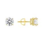 2 Ct Created Diamond 14K Yellow Gold Stud Earrings