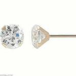 Natural Diamond Round Stud Earrings in 10k Gold
