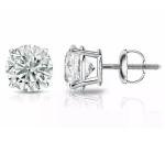 Lab Created 2 Ct Round Cut White Gold Earrings