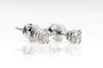 Round Cut Diamond Stud Earrings in 14K White Gold