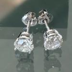1.58 Ct Diamond Stud Earrings in White Gold