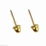 Natural Diamond Round Stud Earrings in 10k Gold