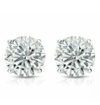 Lab Created 2 Ct Round Cut White Gold Earrings