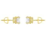 2 Ct Created Diamond 14K Yellow Gold Stud Earrings