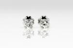 Round Cut Diamond Stud Earrings in 14K White Gold