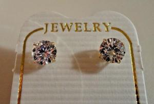 10K Yellow Gold 1 CT Lab-Created Diamond Studs
