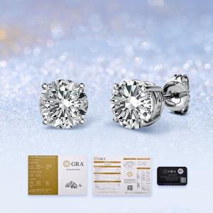 1 Ct Moissanite Stud Earrings in 14k White Gold