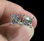 2 Ct Princess Cut Lab Created Diamond Studs