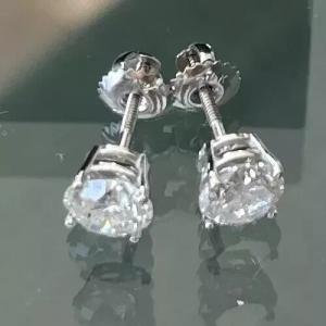 85 Ct Diamond Stud Earrings in 14K Gold