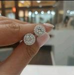 4 Ct Round Cut Lab Created Diamond Studs