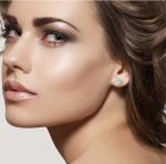 4 Ct Round Cut Halo Gemstone Stud Earrings