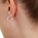14K Gold Diamond-Cut Small Hoop Earrings 13mm