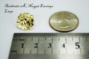 10K Yellow Gold Nugget Diamond Cut Stud Earrings