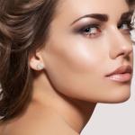 1.0 CT Round Moissanite Stud Earrings in White Gold