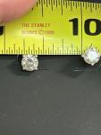 14k White Gold Diamond Stud Earrings Pair