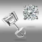 1.0 CT Round Moissanite Stud Earrings in White Gold
