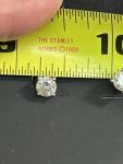 14k White Gold Diamond Stud Earrings Pair