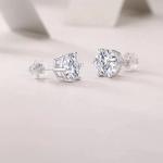1Ct Round Cut Diamond Stud Earrings in 14k White Gold