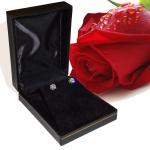 Round Cut Moissanite Earrings in 14K White Gold