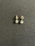 14k White Gold Diamond Stud Earrings Pair
