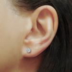 1.0 CT Round Moissanite Stud Earrings in White Gold