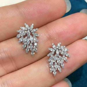 1.80Ct Lab Created Diamond Cluster Stud Earrings