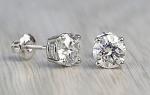 Lab Created Diamond Stud Earrings in 14k White Gold