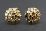 10MM Gold Diamond Cut Round Nugget Stud Earrings