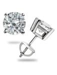 4 Ct Moissanite Screw Back Solitaire Stud Earrings