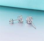 Round Cut Moissanite Stud Earrings in 14k White Gold