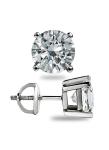 4 Ct Moissanite Screw Back Solitaire Stud Earrings