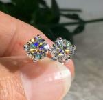 4 Ct Round Cut Lab Created Diamond Stud Earrings