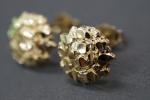10MM Gold Diamond Cut Round Nugget Stud Earrings