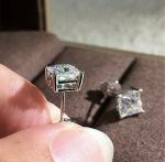 2.00 Ct Lab Created Princess Cut Stud Earrings