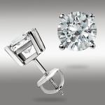 14K White Gold Moissanite Stud Earrings