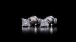 Princess Cut Diamond Stud Earrings in White Gold