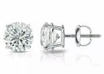 Lab Created Diamond Stud Earrings in 14k White Gold