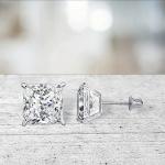 50 ct. Princess Lab-Created Diamond Stud Earrings