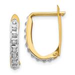 14k Yellow Gold Diamond Hoop Earrings