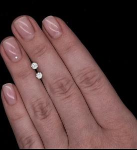 1/2 Ct Round Cut VVS1/D Lab Created Stud Earrings 14k White Gold Push Back 5mm