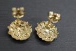 10MM Gold Diamond Cut Round Nugget Stud Earrings