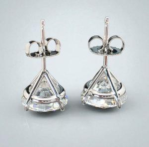 4.00 Ct E VS1 Round Lab Grown Martini Diamond Studs 14k Gold IGI Certified
